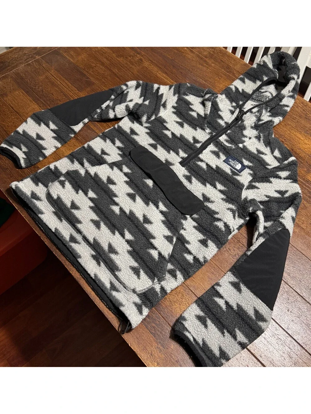 The North Face Mens Campshire Fleece Hoodie S Aztec Sherpa 1/4 Zip Pullover Gorp